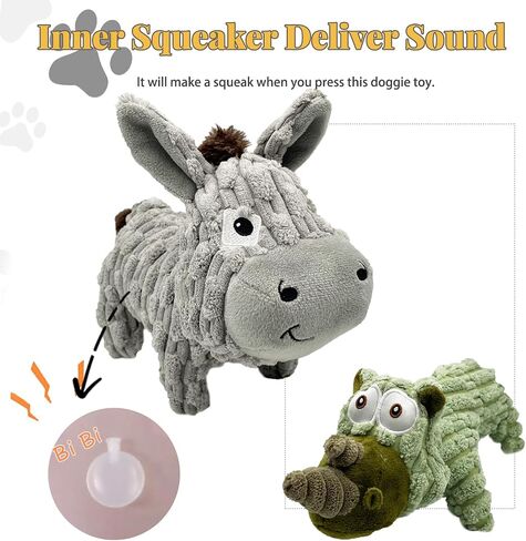 Dog Squeaky Plush Toys Puppy Toys, Assortment Value Bundle Animal Pet Toy for Small Medium Dogs, Stuffed Puppy Chew Toy, Cute Dog Gift Toys (C) in Saudi Arabia