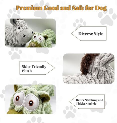 Dog Squeaky Plush Toys Puppy Toys, Assortment Value Bundle Animal Pet Toy for Small Medium Dogs, Stuffed Puppy Chew Toy, Cute Dog Gift Toys (C) in Saudi Arabia