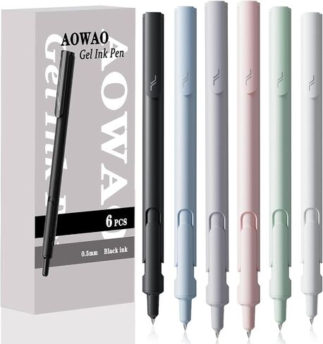 Gel Pen, Thin Tip Smooth Writing Pen, Ball Point Pen, 6PCS 0.5mm Fast Drying Black Ink Pens, Suitable For School Offices, Household Goods, Gifts Tor Men And Women (6pcs0202) in Saudi Arabia