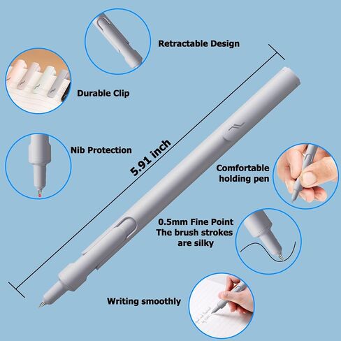 Gel Pen, Thin Tip Smooth Writing Pen, Ball Point Pen, 6PCS 0.5mm Fast Drying Black Ink Pens, Suitable For School Offices, Household Goods, Gifts Tor Men And Women (6pcs0202) in Saudi Arabia