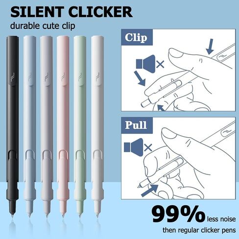 Gel Pen, Thin Tip Smooth Writing Pen, Ball Point Pen, 6PCS 0.5mm Fast Drying Black Ink Pens, Suitable For School Offices, Household Goods, Gifts Tor Men And Women (6pcs0202) in Saudi Arabia