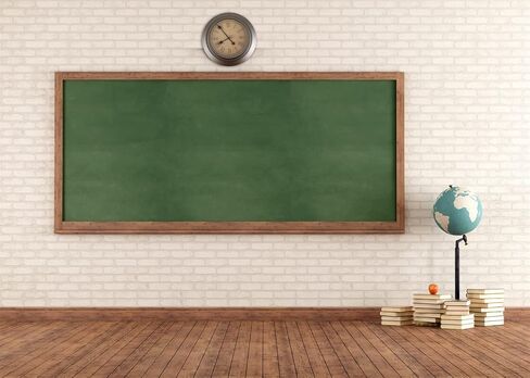 BELECO 10x8ft Fabric School Classroom Chalkboard Backdrop Vintage Classroom Blackboard Brick Wall Wood Floor Photography Background Back to School Party Decor Banner Online Teaching Photo Props in Saudi Arabia