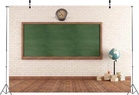 BELECO 10x8ft Fabric School Classroom Chalkboard Backdrop Vintage Classroom Blackboard Brick Wall Wood Floor Photography Background Back to School Party Decor Banner Online Teaching Photo Props in Saudi Arabia