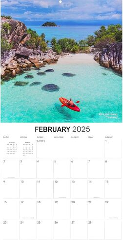 Tropical Islands Calendar 2025 - Deluxe 2025 Islands of the Caribbean Wall Calendar Bundle with Over 100 Calendar Reminder Stickers (Beach Themed Gifts, Office Supplies) in Saudi Arabia