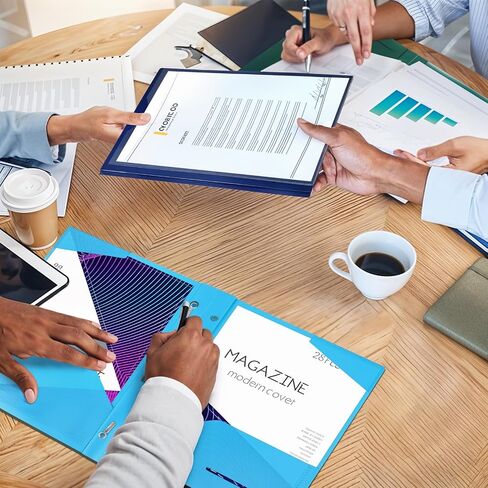 30 حزمة من المجلدات البلاستيكية مع جيب أمامي شفاف، 10 مجلدات جيب ملونة مع شوكات لمجلدات ورقية بحجم الحروف مع جيوب، 3 فتحات مثقوبة للمدرسة والمكتب المنزلي in Kuwait
