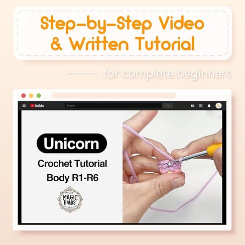 DIY White Unicorn Crochet Kit - Complete Handmade Craft Set for Magical Creations, Includes Soft Yarn & Step-by-Step Guide in Saudi Arabia