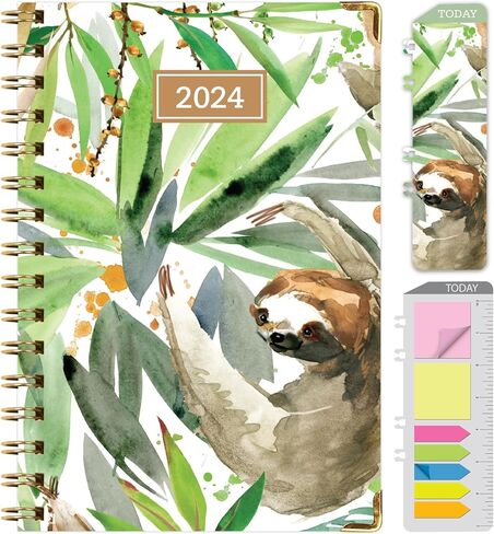 مخطط غلاف فني 2024: (نوفمبر 2023 حتى ديسمبر 2024) 5.5 بوصة × 8 بوصة مخطط يومي أسبوعي شهري وجدول أعمال سنوي. مجموعة الإشارة المرجعية ومجلد الجيب والملاحظات اللاصقة (الكسلان) in Kuwait