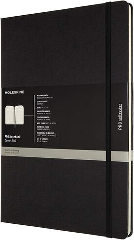 Moleskine A4 Size 21 x 29.7 cm Pro Notebook, Office Notebook, Hard Cover with Elastic Closure, Organised Layout with Detachable To-Do-List, Colour Black, 192 Pages in Kuwait