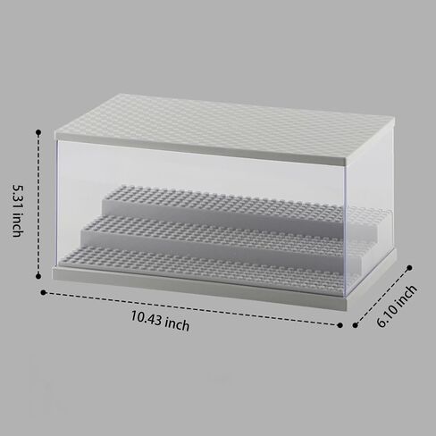 Display Case with LED Light for Minifigure Action Figures Blocks, 3 Layers Acrylic Minifigure Storage Display Box for Lego Mini Figures, Gray in Saudi Arabia