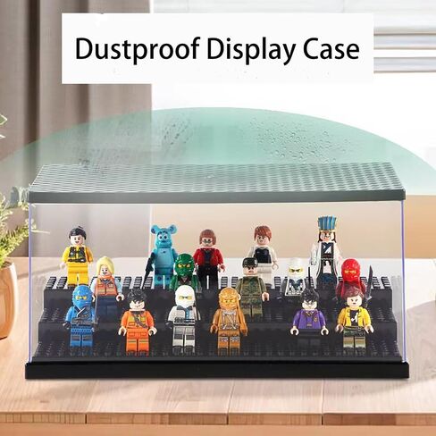 Display Case with LED Light for Minifigure Action Figures Blocks, 3 Layers Acrylic Minifigure Storage Display Box for Lego Mini Figures, Gray in Saudi Arabia