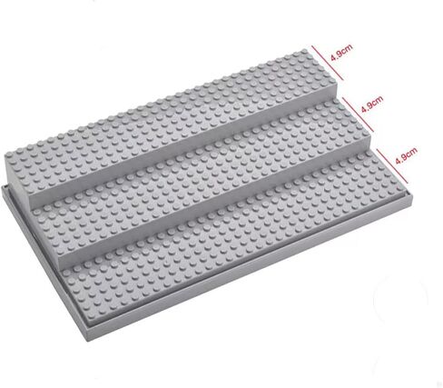 Display Case with LED Light for Minifigure Action Figures Blocks, 3 Layers Acrylic Minifigure Storage Display Box for Lego Mini Figures, Gray in Saudi Arabia