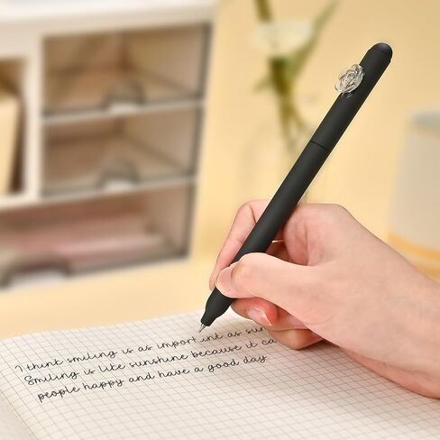 8 قطع من أقلام جل دوارة من بايتوري، أقلام حبر سريعة الجفاف ذات نقطة دقيقة سوداء 0.5 مم، قلم كتابة جمالي ناعم لرسم الملاحظات اليومية (أسود وأبيض) in Saudi Arabia