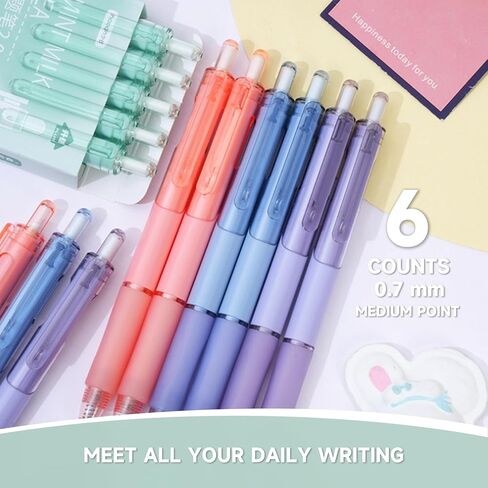 Gel Pens, Medium Point (0.7mm), with Quick Dry Black Ink, Retractable Rolling Ball Writing Pens, Smooth Cute Ink Pens for Office, 12 Count (ZE-13) in Saudi Arabia