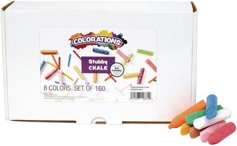 مجموعة Colorations My First Stubby Chalk متعددة الألوان مكونة من 160 مادة فنية وحرفية للأطفال (8 ألوان) (STUBCHALK) in Saudi Arabia