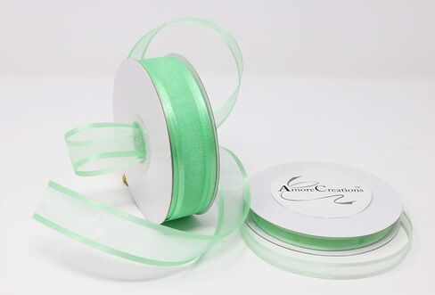 Aqua Organza Ribbon with Satin Edge-25 Yards X 7/8 Inches in Saudi Arabia