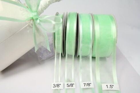Aqua Organza Ribbon with Satin Edge-25 Yards X 7/8 Inches in Saudi Arabia
