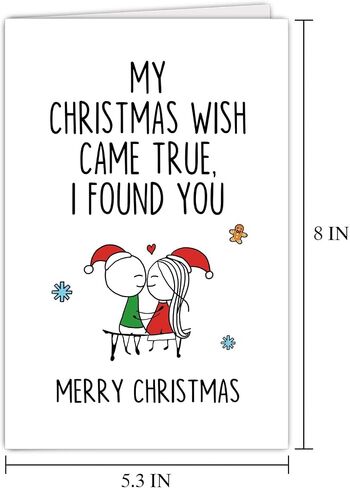 Supoeguk Romantic Christmas Card for Him Her, Cute Xmas Card for Wife Husband, Merry Christmas Card, My Christmas Wish Came True, I Found You in Kuwait