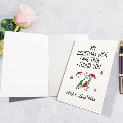 Supoeguk Romantic Christmas Card for Him Her, Cute Xmas Card for Wife Husband, Merry Christmas Card, My Christmas Wish Came True, I Found You in Kuwait