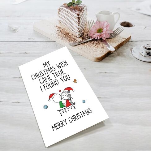 Supoeguk Romantic Christmas Card for Him Her, Cute Xmas Card for Wife Husband, Merry Christmas Card, My Christmas Wish Came True, I Found You in Kuwait