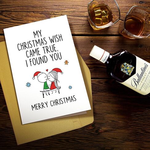 Supoeguk Romantic Christmas Card for Him Her, Cute Xmas Card for Wife Husband, Merry Christmas Card, My Christmas Wish Came True, I Found You in Kuwait