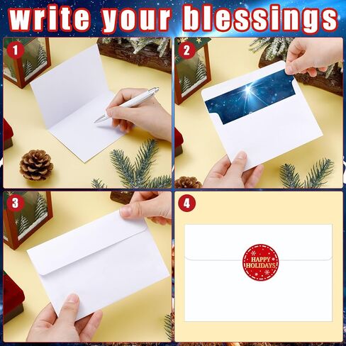 Zhanmai 150 Pcs bulk Looking for Jesus Christmas Cards Holiday Traditional Greeting Cards with 150 Pcs Envelopes 150 Pcs Stickers Religious Jesus Cards Christmas Cards Gift for Adults in Saudi Arabia