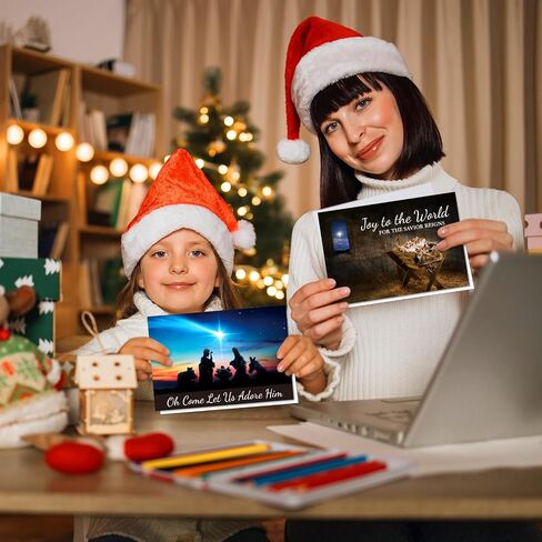 Zhanmai 150 Pcs bulk Looking for Jesus Christmas Cards Holiday Traditional Greeting Cards with 150 Pcs Envelopes 150 Pcs Stickers Religious Jesus Cards Christmas Cards Gift for Adults in Saudi Arabia