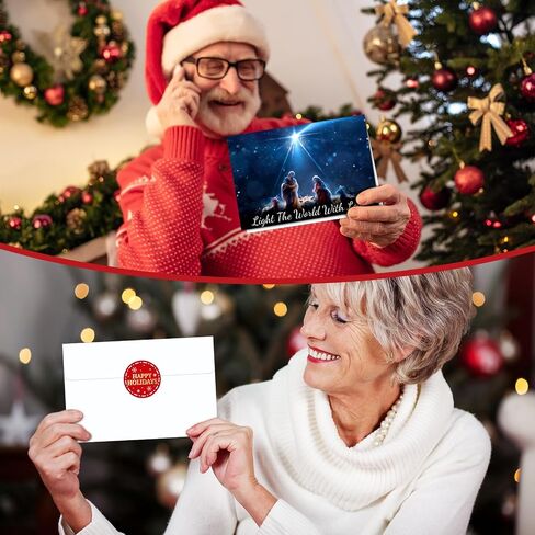 Zhanmai 150 Pcs bulk Looking for Jesus Christmas Cards Holiday Traditional Greeting Cards with 150 Pcs Envelopes 150 Pcs Stickers Religious Jesus Cards Christmas Cards Gift for Adults in Saudi Arabia