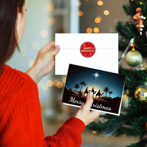 Zhanmai 150 Pcs bulk Looking for Jesus Christmas Cards Holiday Traditional Greeting Cards with 150 Pcs Envelopes 150 Pcs Stickers Religious Jesus Cards Christmas Cards Gift for Adults in Saudi Arabia