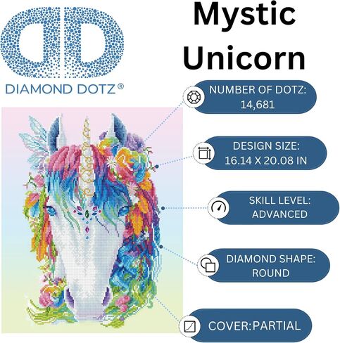 DIAMOND DOTZ ® - السحر الأبيض، الحفر الكامل، Dotz المستديرة، مجموعات الرسم الماسي، مجموعات الفن الماسي للبالغين، فن الأحجار الكريمة، فن الماس، مجموعات Dotz الماسية، 13 بوصة × 16 بوصة in Saudi Arabia