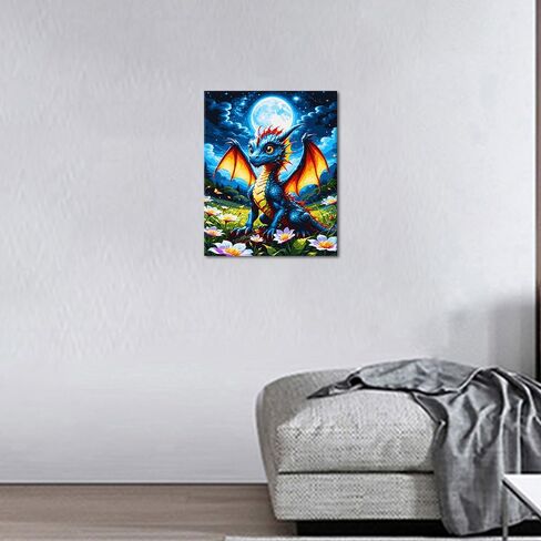 Rebotipy Paint by Number Kits DIY Dragon Paint by Numbers with Brushes Painting Dragon Cub on Canvas Animals Paint by Numbers Kits for Adults for Living Room Bedroom Home Wall Art Decor 16x20 in in Kuwait