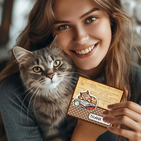 GLOBLELAND Cat Book Clear Stamps for DIY Scrapbooking Flowers Cat Silicone Stamp Seals Transparent Stamps for Cards Making Photo Album Journal Home Decoration 5.91×5.91inch in Saudi Arabia