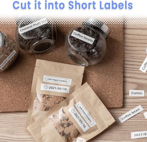 شريط Memoking D30 المستمر غير المقطوع - شريط صانع ملصقات صغير للملصقات الحرارية D30 باللون الأبيض، 3 لفات in Kuwait