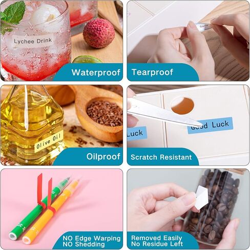 شريط Memoking D30 المستمر غير المقطوع - شريط صانع ملصقات صغير للملصقات الحرارية D30 باللون الأبيض، 3 لفات in Kuwait