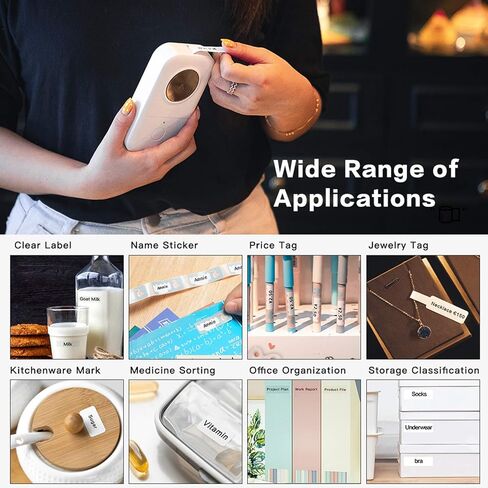 شريط Memoking D30 المستمر غير المقطوع - شريط صانع ملصقات صغير للملصقات الحرارية D30 باللون الأبيض، 3 لفات in Kuwait