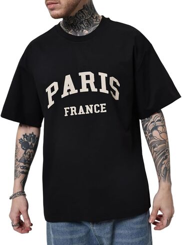 تي شيرت رجالي من SOLY HUX برسوم جرافيك ورقبة دائرية وأكمام قصيرة قمصان صيفية in Kuwait