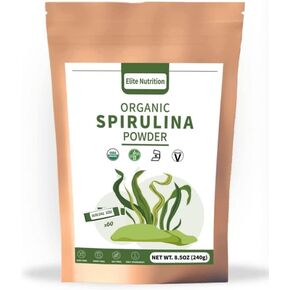 Organic Spirulina Powder, Non-GMO, USDA Certified, A Superfood with High Protein, Boost Energy, Enhance Immunity, Individual Package