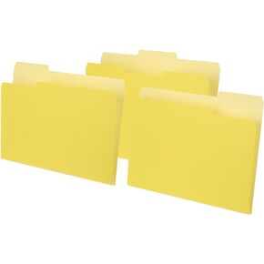 patikil 20pcs مجلدات مانيلا 8.5 × 11، مجلدات ملف مانيلا حجم الرسالة مجلدات مانيلا 1/3 قطع منظم الورق السائبة للفصول الدراسية مكتب المنزل الأوراق، علامة التبويب في اليسار، الأوسط، اليمين، الأصفر