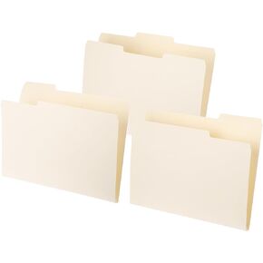PATIKIL 10pcs Manilla Folders 8.5 x 11, Manila File Folders Letter Size Manila Folders 1/3 Cut Paper Organizer Bulk for Classroom Home Office Paperwork, Tab in Left, Middle,Right, Beige