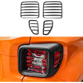 Hoolcar ABS Tail Light Lamp Covers Blinds Rear Taillight Guard for Jeep Renegade 2016-2021, Black