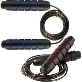 ONLYFU 2pcs Adjustable Jump Ropes for fitness Lightweight Skipping Rope with Foam Handles Speed Jumping Rope for Exercise Workout