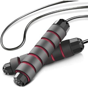 Jump Rope, Tangle-Free Rapid Speed Jumping Rope Cable with Ball Bearings for Women, Men, and Kids, Adjustable Steel Jump Rope Workout with Foam Handles for Fitness, Home Exercise, Slim Body