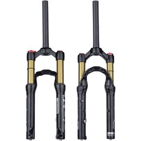 BOLANY 20/24inch Bike Suspension Air Fork 28.6mm(1-1/8inch)*220mm Thread-Less Straight Steerer 9mm Disc Brake Version MTB Front Fork 100/135mm Travel