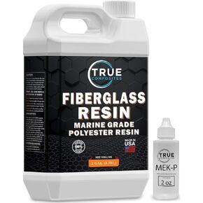Fiberglass Resin Polyester Resin Marine Grade Resin 1 Gallon with MEKP Hardener Polymer Resin Fiberglass Repair Kit Laminating Resin for Wood Boat Building and Repair