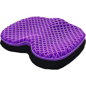 Purple Gel Seat Cushion - Honeycomb Cooling Seat Cushion Back Support, Pressure Relief & Long Sitting - Non-Slip Chair Cushion Traveling, Wheelchair, Car Seat, Office & Gaming Chair
