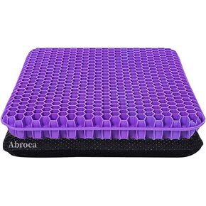 Gel Seat Cushion for Long Sitting, Double Thick Office Desk Home Wheelchair Seat Cushions for Back Hip Sciatica Tailbone Pain Sore Pressure Relief, Gel Cooling Game Chair Pads for Car Truck Driver