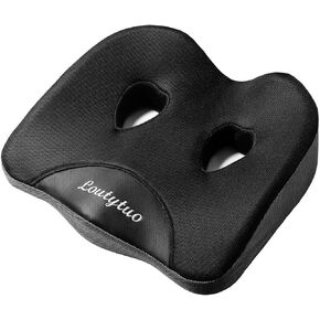 LOUTYTUO Seat Cushion Pillow,100% Memory Foam and Washable Cover,for Office Chair,Car Seat and Wheelchair,Tailbone & Sciatica & Back Pain Relief