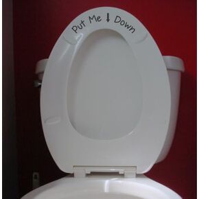 Put Me Down with arrow curved funny toilet seat bathroom home vinyl decal sticker