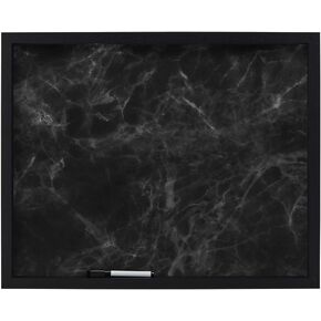 Mikasa Framed Marble Print White Board, Includes 1 Marker, Black