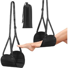 woshilaoDS Airplane Footrest, Airplane Travel Foot Rest, Portable Travel Foot Hammock, Airplane Travel Accessories, Adjustable Flying Foot Rest for Airplane Travel, for Long Flight Bus Train Office