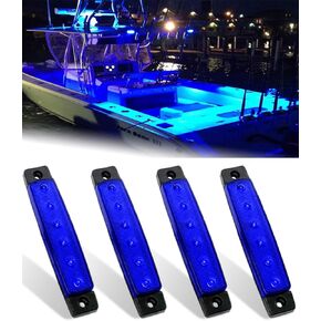Marine Boat Lights, Utility Led Interior Lights For Boat Deck Courtesy Transom Cockpit Light, 12v Waterproof Marine Lighs For Yacht Fishing Pontoon Boat Sailboat Kayak Bass Boat Vessel, 4Pcs